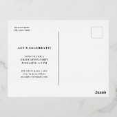 Black Gold Modern Graduation Invitation Carte post (Verso)