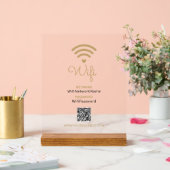Black & Gold Modern Heart Business Wifi Mot de pas (Mariage)