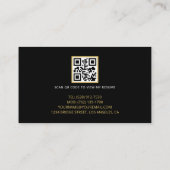 Black Gold Modern Heavy Machine Operator QR Code Visitekaartje (Achterkant)