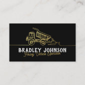 Black Gold Modern Heavy Vehicle Operator QR Code Visitekaartje (Voorkant)