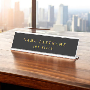 Black Gold Modern legant Professional Classy Bureau Naambordje