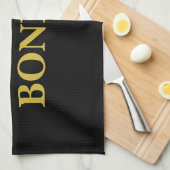 Black Gold Modern Minimalist Elegant Your Name Theedoek (Quarter Fold)