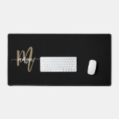Black Gold Modern Script Girl Monogramme Nom (Clavier et souris)