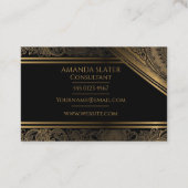 Black Gold | Moderne dure legant Visitekaartje (Achterkant)