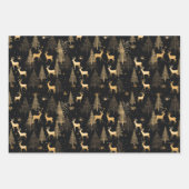 Black Gold Moderne Papier d'enveloppement de Noël  (Devant 3)