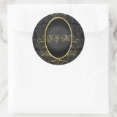 Black gold Monogram Classy Royal Style Sticker (Tas)