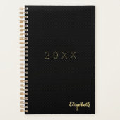 Black Gold Monogrammed Weekly Maandelijks 2026 Pla Planner (Voorkant)