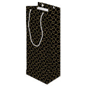 Black Gold Motif islamique Custom Wine Sac cadeau (Dos Angle)