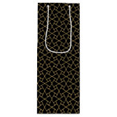 Black Gold Motif islamique Custom Wine Sac cadeau (Devant)