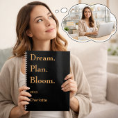 Black gold motivational quote 2026 planner