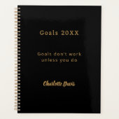 Black gold motivational quote goals planner (Voorkant)