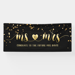 Black Gold Ms tegen Mrs. Vrijgezellenfeest Banner