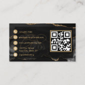 Black Gold Nail Technician QR Code Visitekaartje (Achterkant)