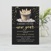 Black Gold Nieuwjaarsfeest  Kaart (Staand voorkant)