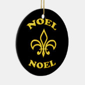 Black Gold Noel Fleur de Lis Keramisch Ornament (Rechts)