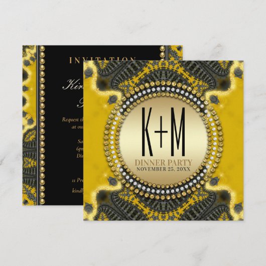 Black Gold Nouveau - Speciaal & Uniek Kaart (Voorkant / Achterkant)