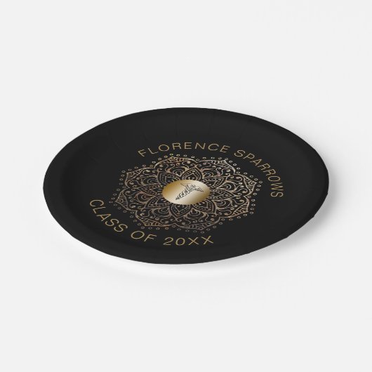 Black Gold Nurse Afstuderen Caduceus symbool Papieren Bordje (Gekanteld)