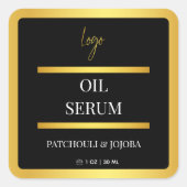 Black & Gold Oil Serum Label Sticker (Voorkant)