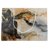 Black Gold Orange Ethereal Abstrait Grand sac cade (Devant)