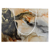 Black Gold Orange Ethereal Abstrait Grand sac cade (Dos)
