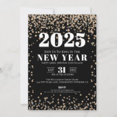 Black Gold Oudjaarsfeest Kaart (Voorkant)