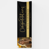 Black Gold Photo Félicitations Bannière Graduate (Vertical)