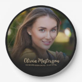 Black Gold Photo Graduparty Papieren Bordje (Voorkant)