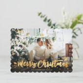 Black Gold Photo Joyeuse carte de Noël (Debout devant)