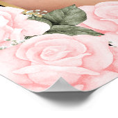 Black Gold Pink Floral Foto Memorial Funeral Sign Poster (Hoek)