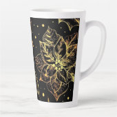 Black & Gold Poinsettias & Holly Latte Mok (Rechts)