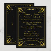 Black Gold Post Wedding Invitation Kaart (Voorkant / Achterkant)