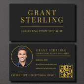 Black Gold Real Estate Agent QR Code Visitekaartje
