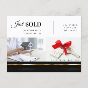 Black & Gold Real Estate Marketing Introductie Briefkaart
