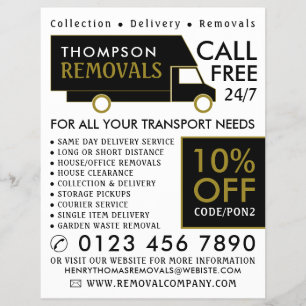 Black & Gold Removal Van Company Adverteren Flyer
