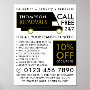 Black & Gold Removal Van Company Adverteren Poster