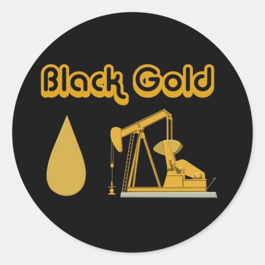 Black Gold Ronde Sticker (Voorkant)