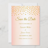 Black Gold Roos Wedding Save the Date Invitation Kaart (Voorkant)