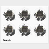 Black Gold Rose Bouquet Business Ronde Sticker (Vel)