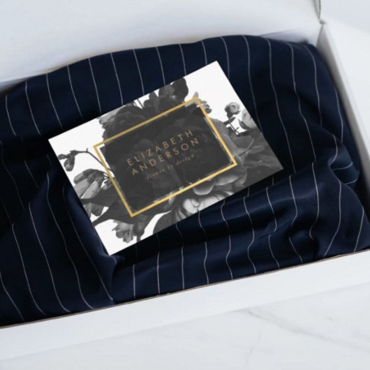 Black Gold Rose Bouquet Visitekaartje