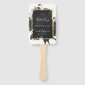Black Gold Rose Bouquet Wedding Handwaaier (Voorkant)
