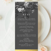Black Gold Rose Bouquet Wedding Menu