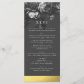 Black Gold Rose Bouquet Wedding Menu (Voorkant)
