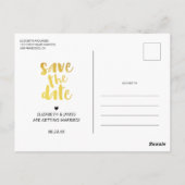 Black Gold Rustic Modern Save the Date Photo Briefkaart (Achterkant)