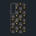 Black Gold Samsung Galaxy Coque avec nom personnal<br><div class="desc">Personnalisé Nom personnalisé Samsung Galaxy Coques ou coques iphone avec Elegant Black Gold Gemstone Tufted Cadeaux de luxe - Ajouter votre nom / Texte - Choisissez Polices / Taille / Couleur - Faites votre cadeau spécial! Redimensionner et déplacer ou supprimer / ajouter du texte / des éléments avec l'outil Personnalisation....</div>