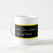 Black & Gold School Graduation Photo Collage Mugs (Devant gauche)