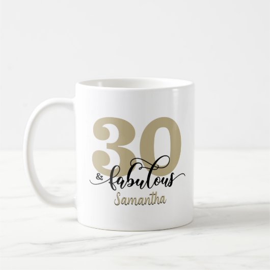 Black Gold Script 30 en Fabulous Birthday Koffiemok (Links)