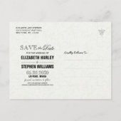 Black Gold Script Chalkboard Weddenschap Save the  Aankondigingskaart (Achterkant)
