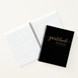 Black Gold Script Dankbaarheid Journaal Gepersonal Notitieboek