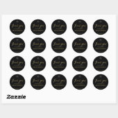 Black Gold Script Grand Opening Logo Bedankt Ronde Sticker (Vel)