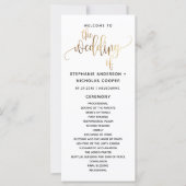 Black Gold Script Typographie Programme de mariage (Devant)